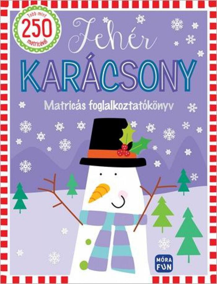 Fehér karácsony matricás foglalkoztató