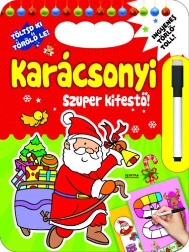 Karácsonyi szuper kifestő - Töltsd ki és töröld le! - piros