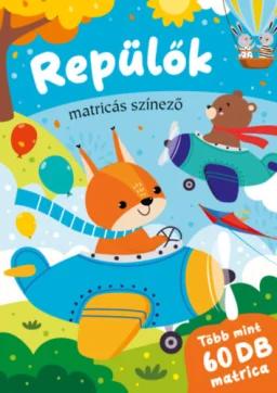 Repülők - matricás színező